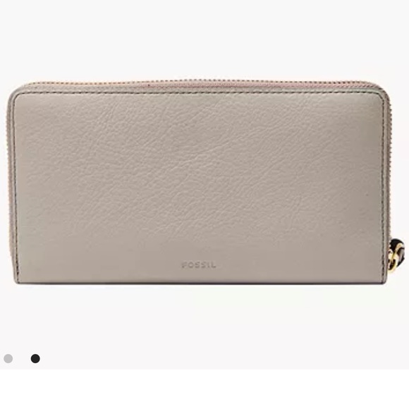 Fossil Caroline RFID Mineral gray embellished leather wallet